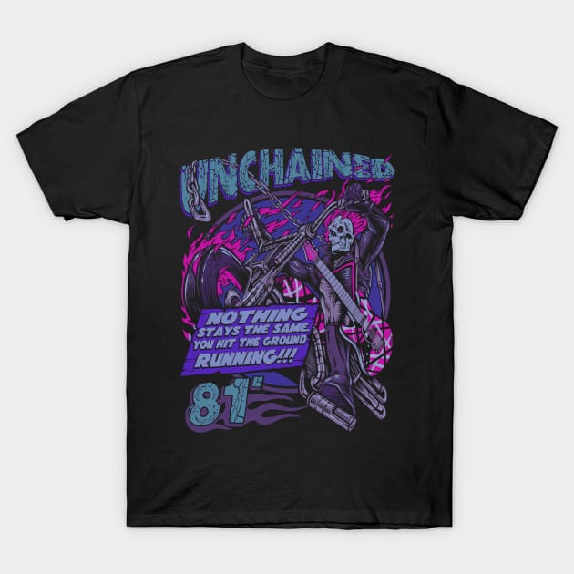 "UNCHAINED" (VIOLETS) T-Shirt by joeyjamesartworx